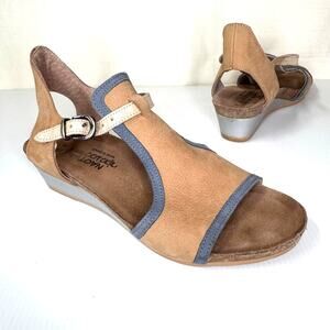 NAOT Fiona Wedge Sandals Women's EU 39/8.5 Leather Summer Beach Comfort